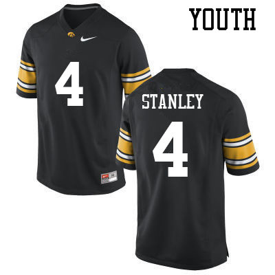 Youth #4 Nate Stanley Iowa Hawkeyes College Football Jerseys Sale-Black - Click Image to Close